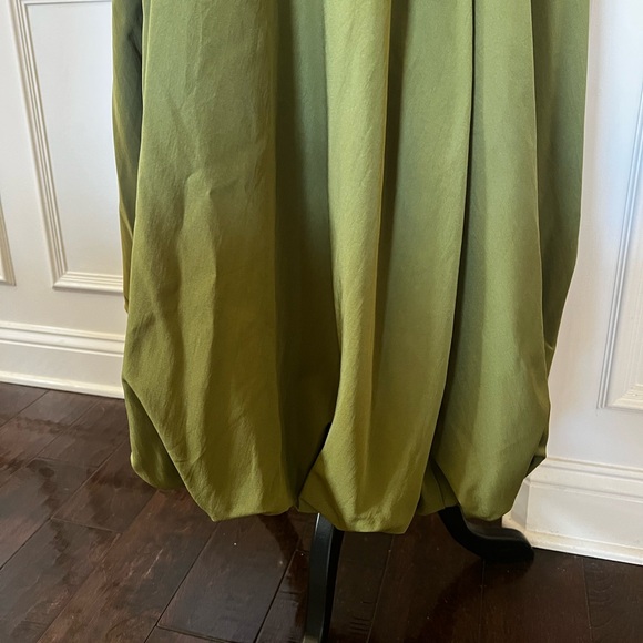 Olive Green, Bubble Hem Maxi Slim Women’s Skirt. - Picture 7 of 12